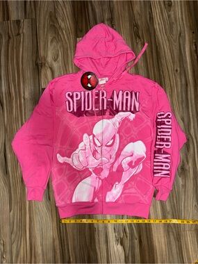 Women’s Sizing Pink Spiderman Full Zip Up Hoodie Size M